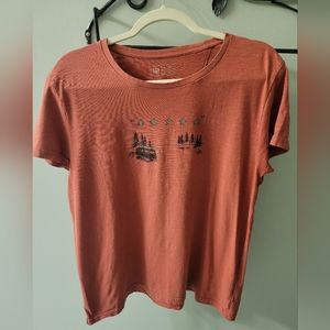 Tentree organic cotton coral/pink graphic t-shirt, size L